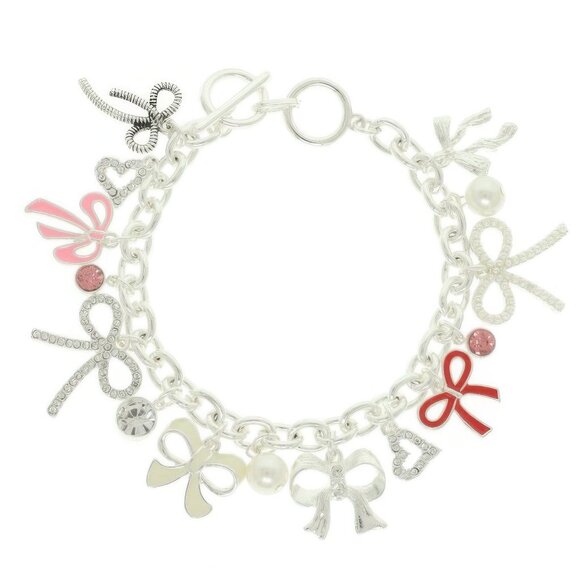 Bow Theme Charm Toggle Bracelet - Picture 2 of 2